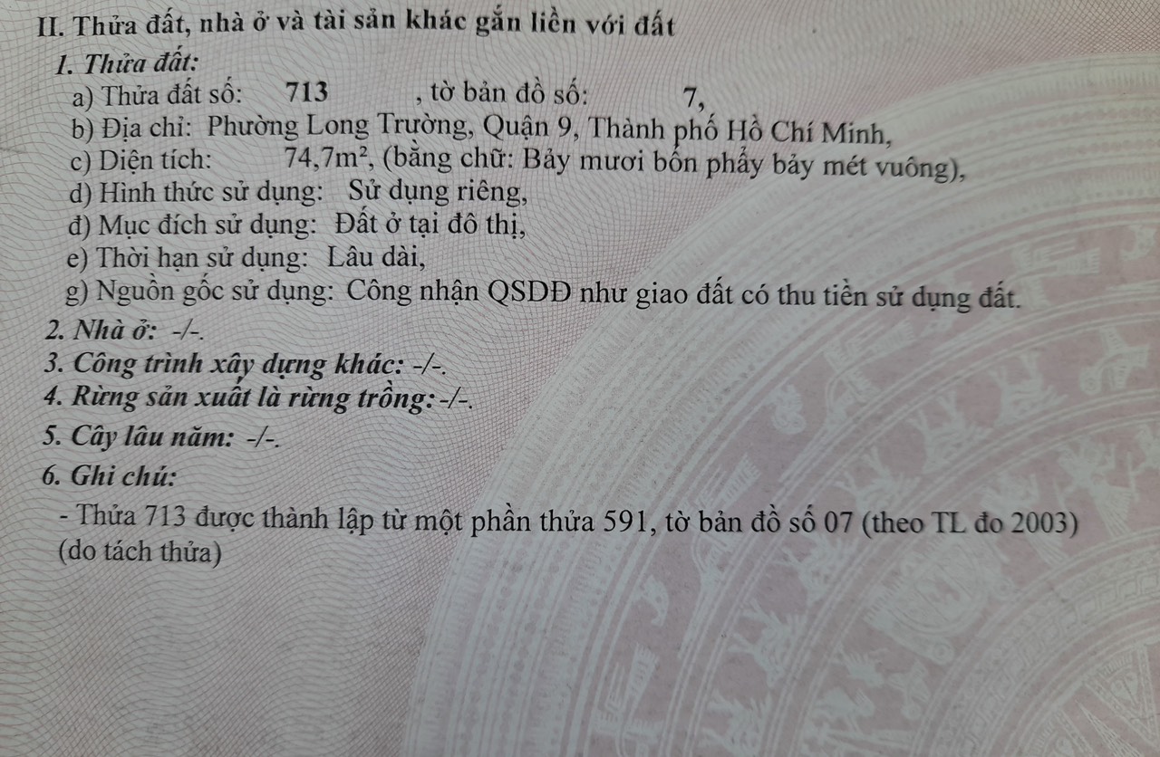 Cần bán Đất đường Võ Văn Hát, Phường Long Trường, Diện tích 75m², Giá Thương lượng - LH: 0902417534