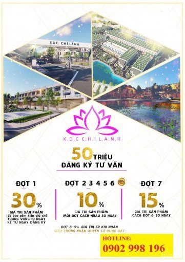 Giữ chỗ ngay - dân cư Chí Lành, thanh toán theo đợt, chỉ từ 8tr/m2, ưu đãi lớn 4