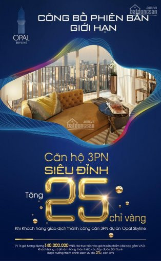 3pn Opal Skyline 78m2, Pttt1%, Ck 140 Triệu + 2% Kh Thân Thiết Liên Hệ: 093 7870 862 4