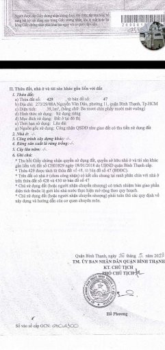 Biệt Thự Mini Nguyễn Văn đậu, Quận Bình Thạnh 1 Trệt, 2 Lầu, 471*9m, Giá 6 Tỷ 900 Bớt Lộc 7