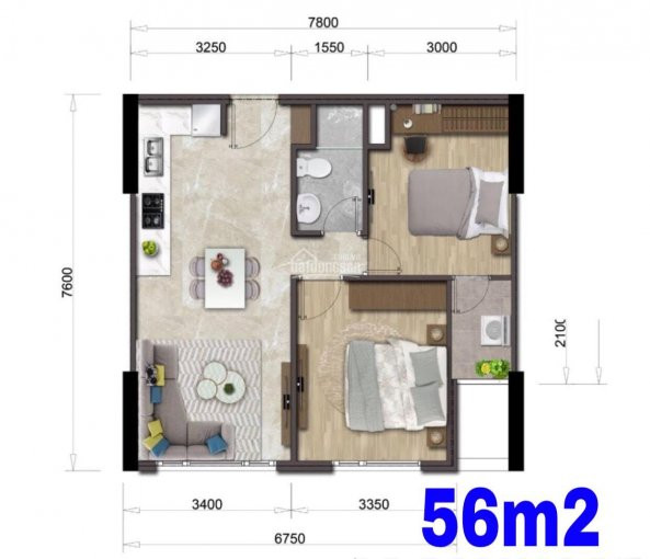 Căn 56m2 Giá Có Thuế 2 Tỷ, View Nguyễn Văn Linh, Nhà Mới, đt: 0939 02 29 29 3