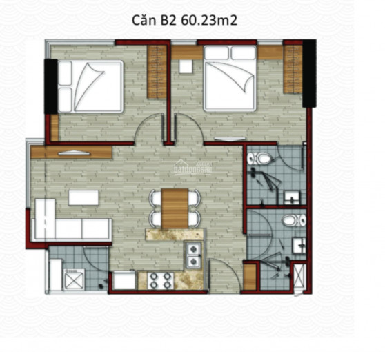 Cân Bán Căn Góc 2pn,2wc 60m2 đẹp Hướng đông Giá 2,6tỷ Full Lh:0932646188 8