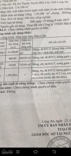 Chính Chủ Bán Nhanh đất Kcn Phú An Thạnh, Long An 110106m2(11ha) Giá 2,45tr/m2 1