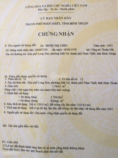 Chính Chủ Bán Nhanh đất Mặt Tiền đường Xuân Thuỷ, Mũi Né 1