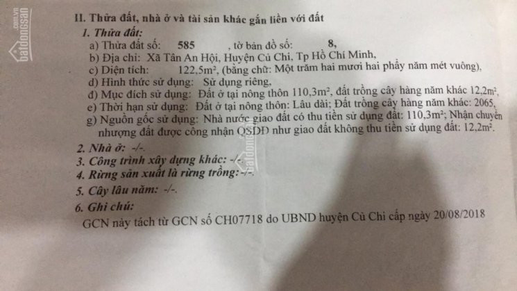 Chính Chủ Cần Bán Gấp Lô đất Mặt Tiền đường Nguyễn Thị Chiên (nhánh 2) Tân An Hội, Củ Chi 122m2(5,4x24m) 7