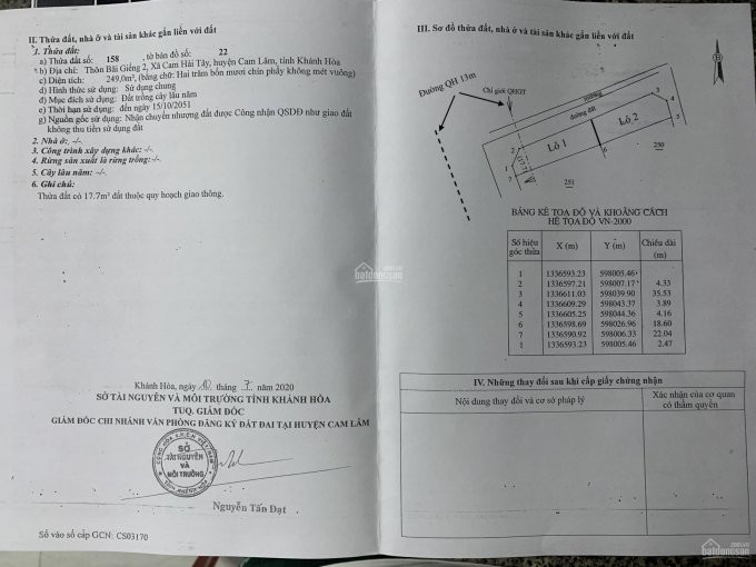 Giá đầu Tư - Chính Chủ Bán Lô 3 Mặt Tiền Phân được Thành 2 Lô Bán Lại Giá Tốt đường Mở Rộng 13m 1