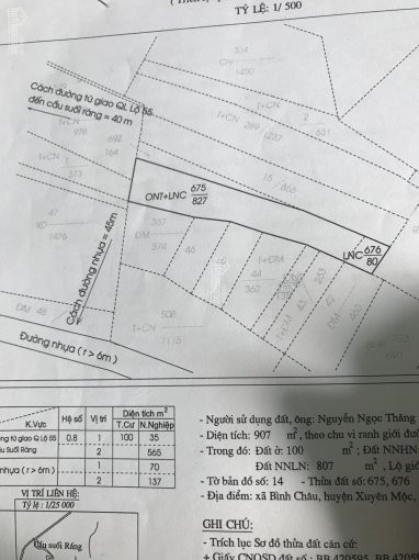 Gia đình Bán Lô đất đường Vô Suối Nước Nóng Khu Bangkok Mt Bê Tông 4m 14x80m Giá 2tr3/m2, 100m2 Tc 4