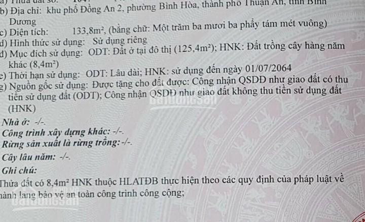 Kẹt Tiền Bán Gấp Căn Nhà Cấp 4 Bình Hoà, Dt 134m2 (7x19m), 2 Mặt Tiền đường, đối Diện Bv Hoàn Hảo 1