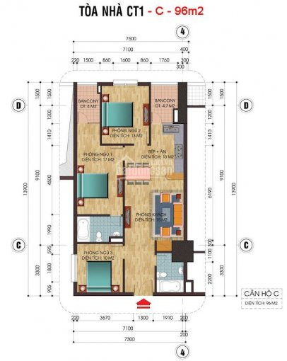 Căn Hộ 3pn, 98,5m2 Ban Công đông Nam Chung Cư C14 Bắc Hà, Giá 2,13 Tỷ Có đủ đồ 1