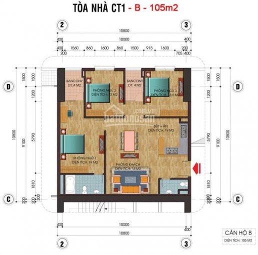 Chính Chủ Bán Nhanh Căn 3pn, 109m2, Ban Công đông Nam Chung Cư C14 Bắc Hà - Tố Hữu, Giá 218 Tỷ 1