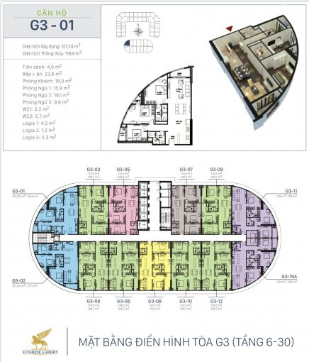 Chính Chủ Bán Nhanh Căn Hộ Chung Cư Sunshine Garden, Chỉ Từ 28 Triệu/m2, đóng 300 Triệu Nhận Nhà ở Ngay 5