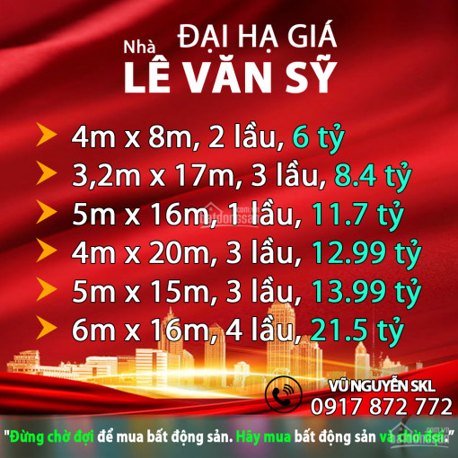 Chính Chủ Bán Nhanh Chdv Lê Văn Sỹ (dt 6x16m, 1 Hầm + 6 Tấm), Chỉ 195 Tỷ - Lh 0917872772 8