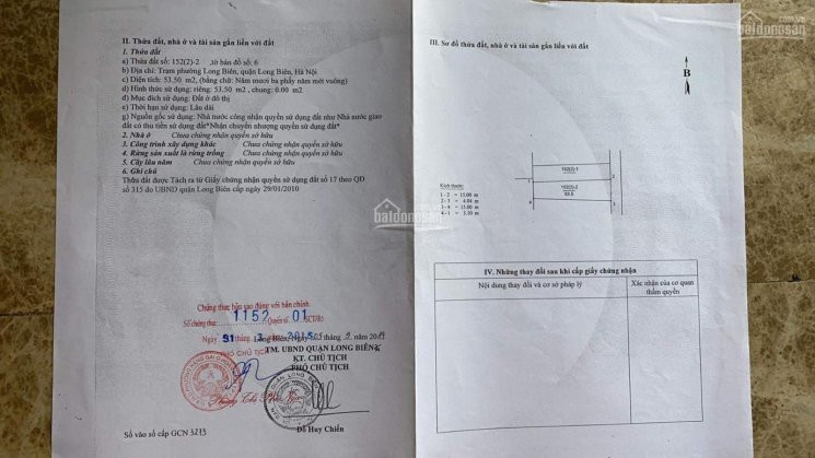 Chính Chủ Bán Nhanh đất Tại Phố Trạm, Phường Long Biên, Dt: 53,50m2 1