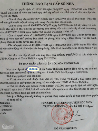 Chính Chủ Bán Nhanh Nhà Mặt Tiền đường Dương Công Khi, Xã Xuân Thới Sơn, Hóc Môn, Diện Tích 4,8x17m 3