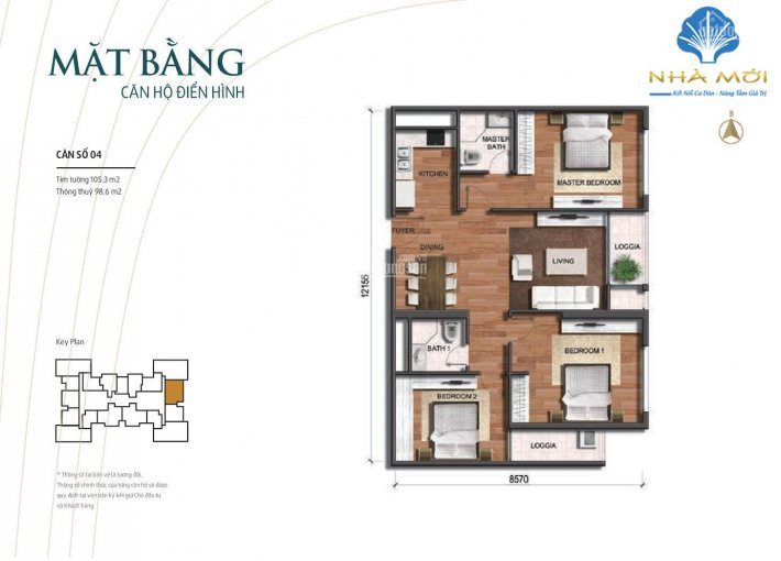 Siêu đẹp Căn 3 Phòng Ngủ, 106m2, Giá 4980 Tỷ Bao Phí Tại Park 3 Vinhomes Times City Park Hill 1