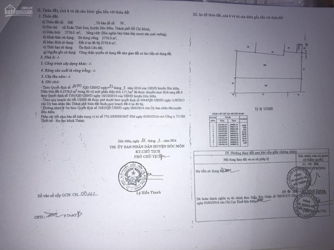 Bán đất Thổ Cư 100% Dt4371m2 đường Võ Thị Hồi, Hoc Mon Giá Rẻ Nhất Khu Vực 5