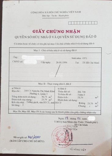 [bán] Nhà Nguyễn Thị Minh Khai Q3 - đối Diện Cv Tao đàn - 24m2 - 1 Trệt 1 Lầu 1