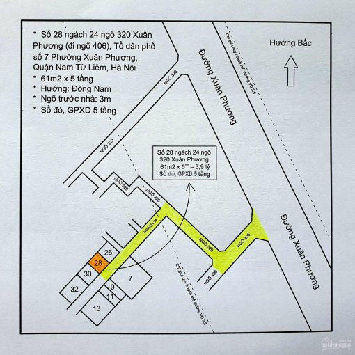 Chính Chủ Bán Nhanh 61m2 X 5t Tại Số 28 Ngách 24 Ngõ 320 Xuân Phương (đi Ngõ 406), Hà Nội 1
