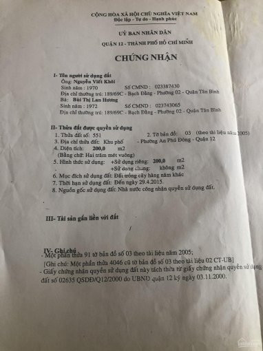 Chính Chủ Bán Nhanh đất Thổ Cư 100%, Sổ Hồng Riêng, Mt An Phú đông 25, Quận 12 Giá 233tỷ /415m2 6