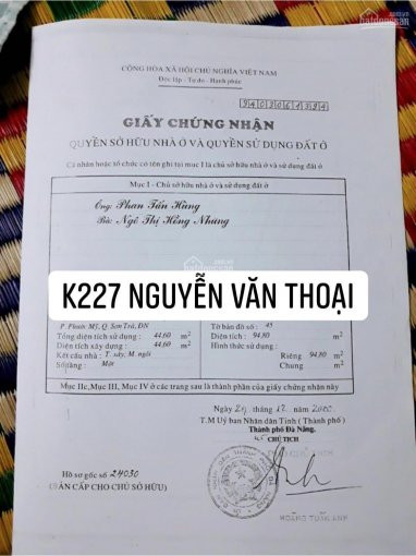 Chính Chủ Bán Nhanh Lô đất Biển Kiệt ô Tô K227 Nguyễn Văn Thoại Thông Lâm Hoành, Võ Nguyên Giáp, Khu An Thượng 4