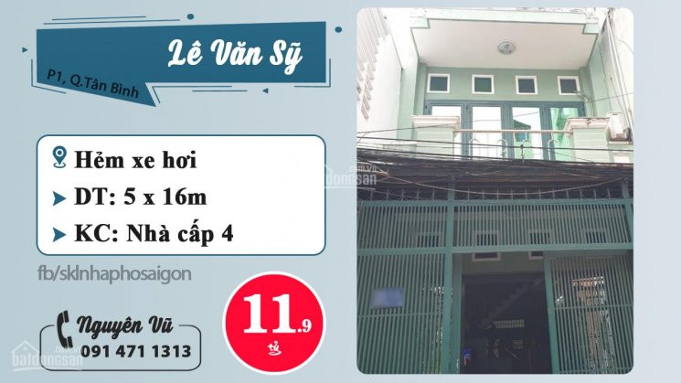 Chính Chủ Bán Nhanh Nhà Hxh 281 Lê Văn Sỹ - Cư Xá Kiến Thiết Diện Tích 50m2, 3 Lầu - Lh 0914711313 3