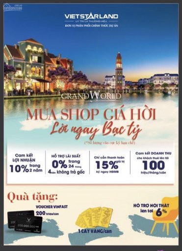 Mở Bán Quỹ Căn Shop độc Quyền Hot Nhất Dự án Grand World (vinpearl Phú Quốc), Lh: 0772221881 8