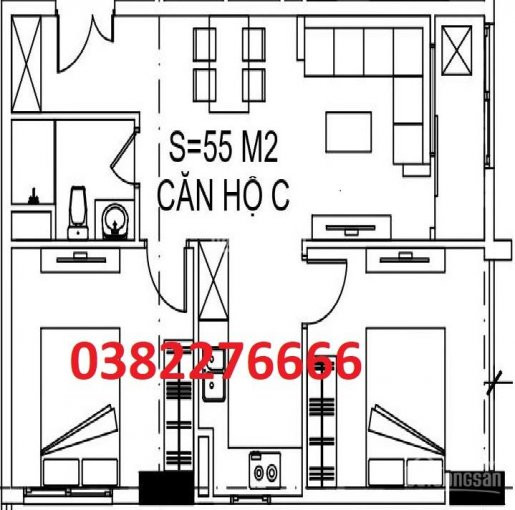 Nhà ở Xã Hội N01 Hạ đình Giá 15tr ~ 810/ Căn 0382276666 5