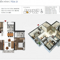 Chính Chủ Bán Nhanh Cắt Lỗ Căn 3pn/98m2 - Tòa S1 Sunshine City - Cửa Bắc - Có 02 Ban Công Nam - Giá 325 Tỷ