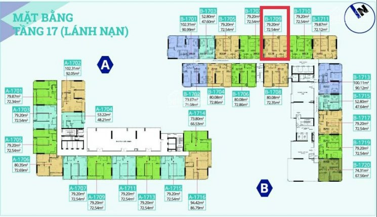 Bán Căn B1709 Hướng đông Bắc, Giá 2ty6 Bao Gồm Thuế Phí, Diện Tích 79,20 M2 4