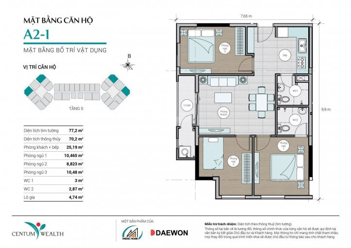 Căn Hộ Centum Wealth Quận 9, Căn 2pn, 3pn View đẹp đang Bàn Giao 5