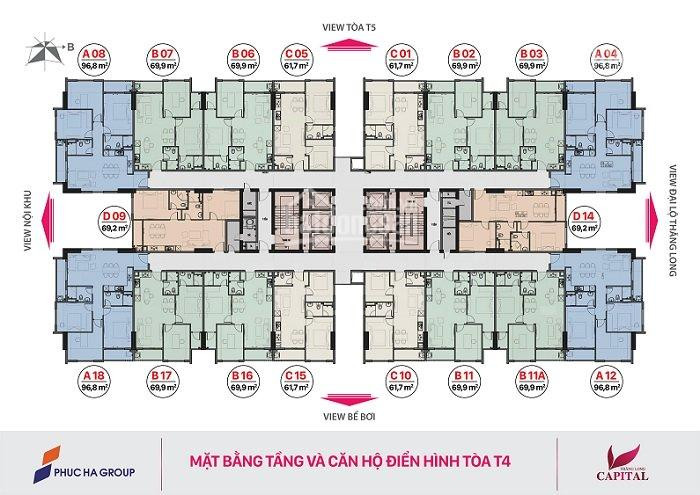 Chính Chủ Bán Nhanh Căn Hộ Chung Cư Thăng Long Capital, Giá Chỉ 21tr/m2 Mặt đại Lộ Thăng Long 1