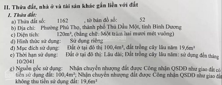 Chính Chủ Bán Nhanh đất Mặt Tiền Võ Minh đức, P Phú Thọ, Thủ Dầu Một, Bình Dươn Dt 120m2, 5mx24m Hướng Tây Bắc 2