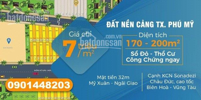 Chính Chủ Bán Nhanh đất Nền Sổ đỏ Cầm Tay Ngay Mặt Tiền đường Mỹ Xuân Ngãi Giao, Giá Tốt Nhất Khu Vực Phú Mỹ 1