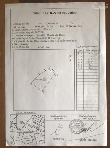 Chính Chủ Bán Nhanh Lô đất Biệt Thự Hai Mặt Tiền Tại Tp Bà Rịa, Giá Rẻ Diện Tích 2724m2 Giá 2,2 Tỷ 2