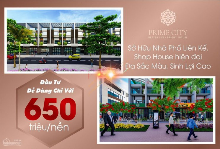 đầu Tư Cùng Với Khu Dân Cư Prime City Chỉ Với Tt 330tr, Quy Hoạch Chuẩn 1/500, Sổ Riêng Sẵn, Xdtd 1