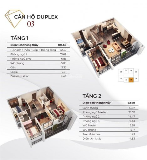 Duy Nhất Căn Duplex Tầng 9 Tòa Diamond Gmc Chỉ Từ 5,7 Tỷ Chiết Khấu 11% Quà Tặng Tân Gia 30 Triệu 1