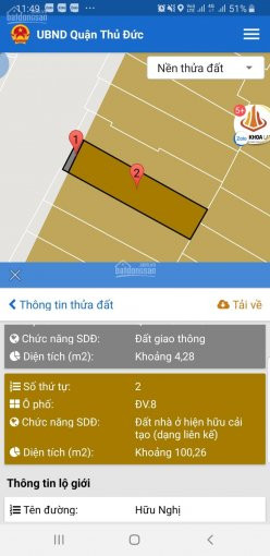 Nhà 1 Lầu Mặt Tiền Kinh Doanh 859m2 Hợp đồng Cho Thuê 2 Năm đường Hữu Nghị, P Bình Thọ 237, Tđ 4