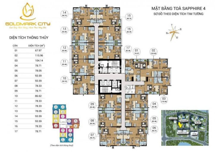 Chính Chủ Bán Nhanh 1 Trong 3 Suất Ngoại Giao Cc Goldmark City Giá Gốc 20 Tr/m2, ở Ngay, Diện Tích 68m2, 86m2, 93m2 5