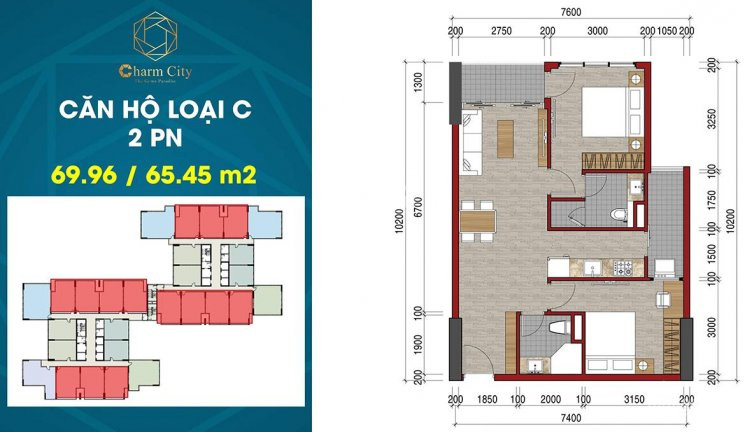 Chính Chủ Bán Nhanh Căn Hộ 2pn Charm City, 70m2, Tầng 21, Block Ruby, Chênh Lệch Thấp Thu Hồi Vốn Lh 0938848805 1