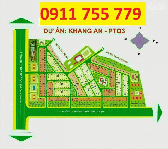 Chính Chủ Bán Nhanh đất Khu Dân Cư Khang An - địa ốc 3 - Hoàng Quân Phú Hữu Quận 9 Dt: 120m2, 126m2, 160m2, 198m2 1