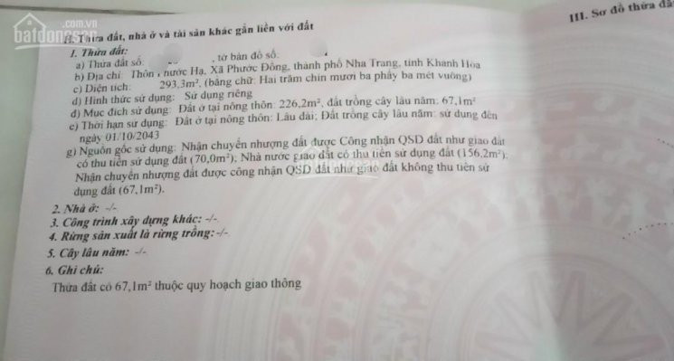 Chính Chủ Bán Nhanh đất Xã Phước đồng 293m2 - Ngang 17m - đường Rộng 5m - Giá Bán 2 Tỷ 50 Triệu 2