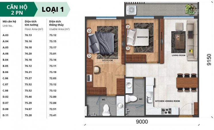 Chính Chủ Cần Bán Căn Hộ 2pn Jamila Khang điền, Dt: 6945m2, Hướng Tây Bắc, Giá Bán: 2,650 Tỷ (bao Phí) 2