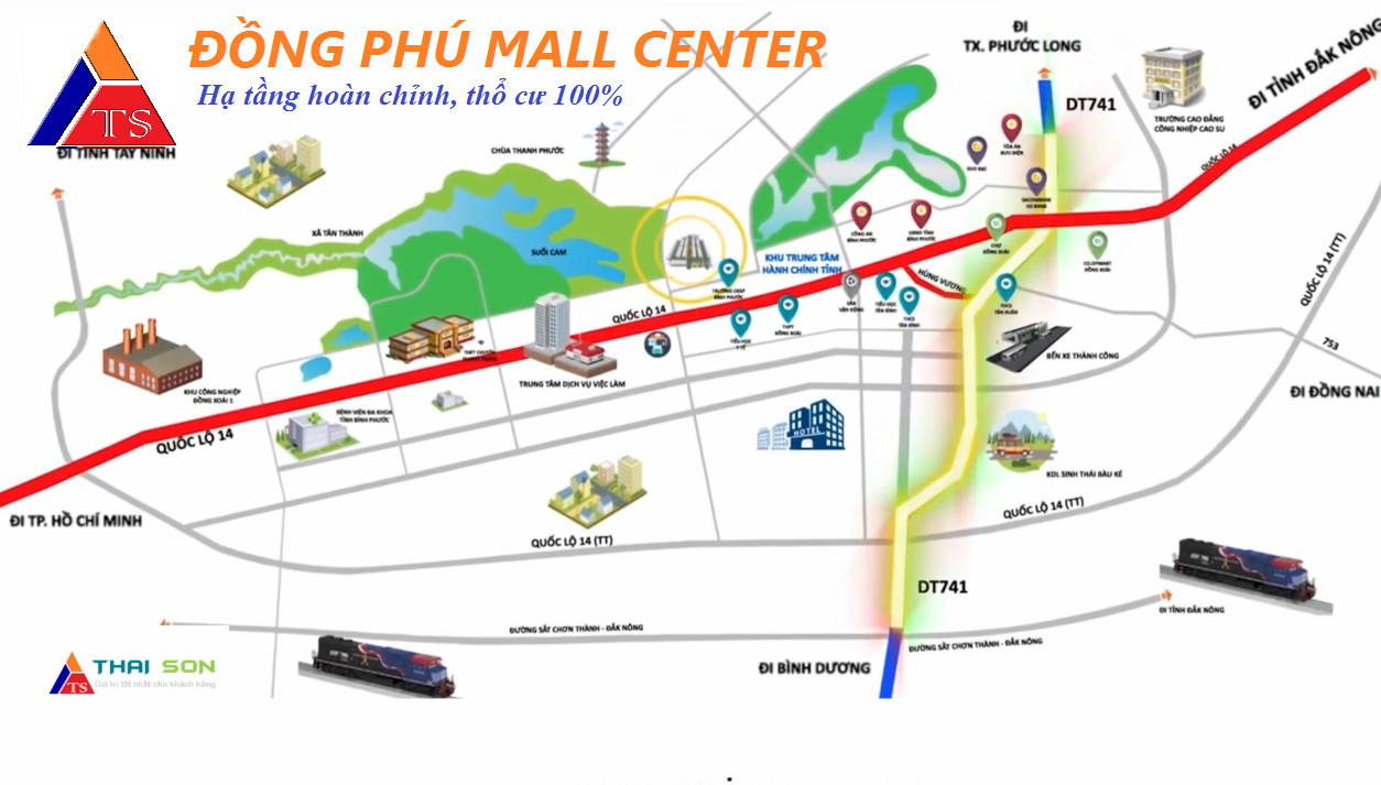 Vị trí dự án Đồng Phú Mall Center trên bản đồ