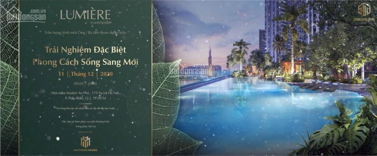 Giữ Chỗ đợt 1 Dự án Lumiere Riverside, Quỹ đất Cuối Cùng Thảo điền, Quận 2 Lh: 0934455105 5