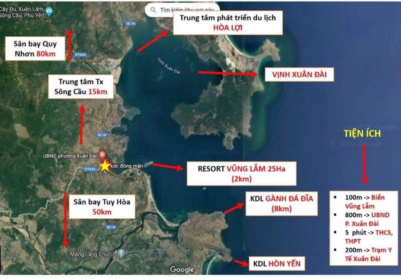 Đất biển sổ đỏ ngay trung tâm du lịch Phú Yên giá chỉ 5 triệu/m2 3