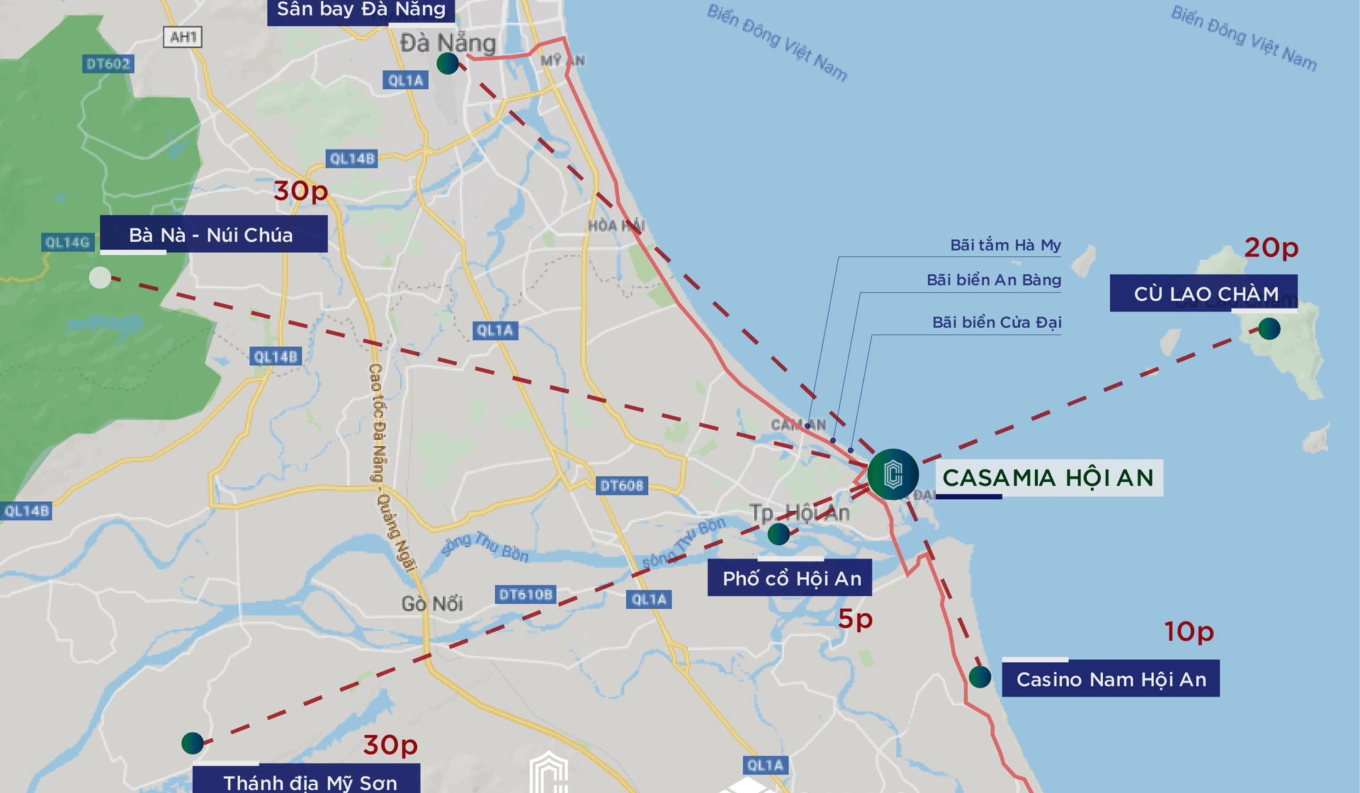 Vị trí của dự án CASAMIA HỘI AN (Mở bán sau 1 tuần thì giỏ hàng chỉ còn lại 1/3) 3