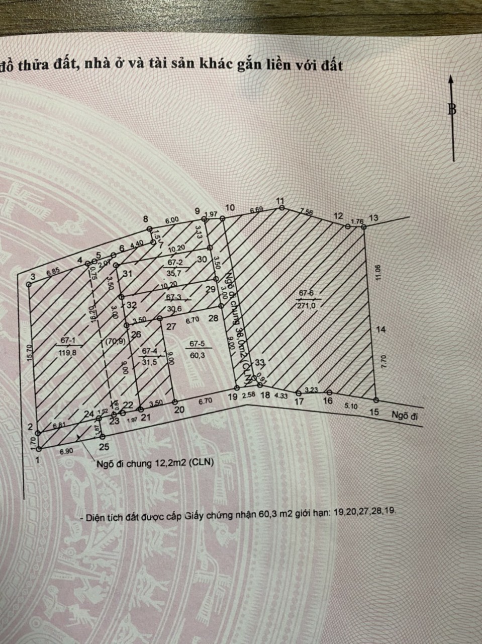 Bán đất Miêu Nha Dt 60,3m2 ngõ rộng 3m Giá chỉ 45 triệu/m2 (bao sang tên) +Dt 60,3m2