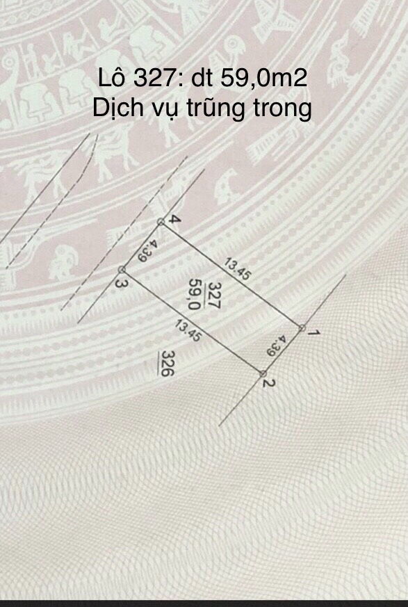 Chính chủ cần bán mảnh đất lô 327 Trũng Trên Lai Xá: DT 59m2*MT4.4m* giá Đầu Tư. - LH: 0382703234