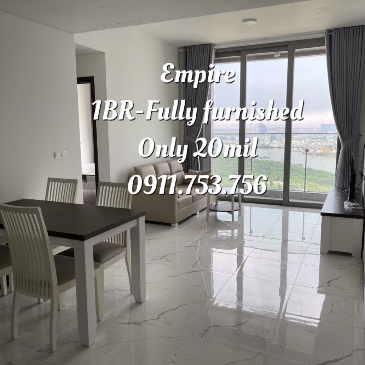 Tuyet 0911 753 756- 1BR Empire apartment for lease- 20 millions vnd 3