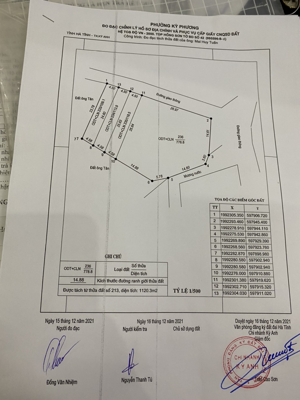 Cần bán Đất đường Quốc lộ 1A, Xã  Kỳ Phương, Diện tích 118m², Giá Thương lượng 5